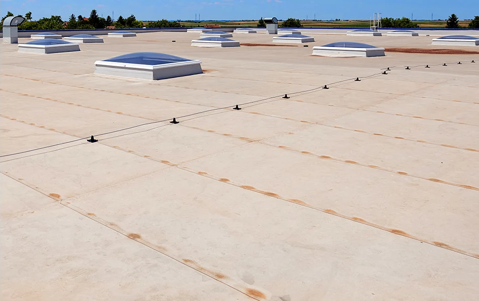 commercial flat re-roofing project