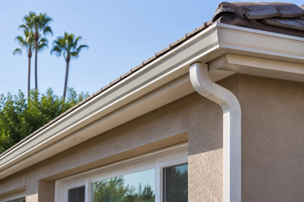Gutter replacement on an Orange County home