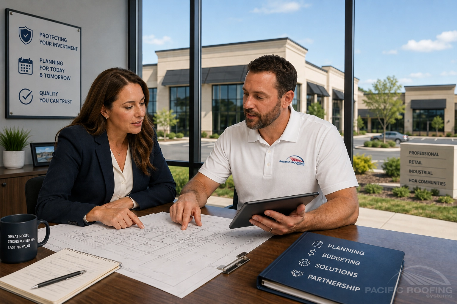 Meeting Property Manager For Roofing