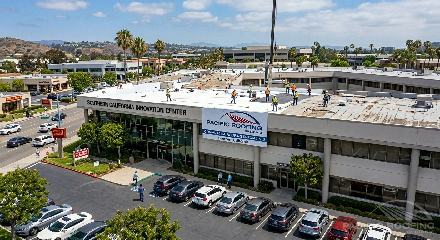 Many commercial roof replacement projects occur on occupied buildings. Pacific Roofing Systems understands the importance of maintaining normal business operations in Southern California whenever possible.